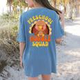Preschool Gobble Squad Cute Turkey Thanksgiving Teacher Women's Comfort Colors T-Shirt Back Print Blue Jean Preschool Gobble Squad Cute Turkey Thanksgiving Teacher Women's Comfort Colors T-Shirt Back Print Blue Jean