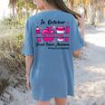 Preschool Teacher In October We Wear Pink Breast Cancer Women's Comfort Colors T-Shirt Back Print Blue Jean