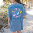 Preschool Is Whale-y Great Preschool Teacher Women's Comfort Colors T-Shirt Back Print Blue Jean