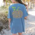 Pumpkin Music Notes Fall Teacher Autumn Halloween Women's Comfort Colors T-Shirt Back Print Blue Jean