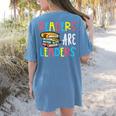 Readers Are Leaders Reading Book Lover Teacher Women Men Kid Women's Comfort Colors T-Shirt Back Print Blue Jean