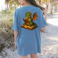 Reading Dragon Shirt For Bookish Teacher Librarian Bookworm Women's Comfort Colors T-Shirt Back Print Blue Jean Reading Dragon Shirt For Bookish Teacher Librarian Bookworm Women's Comfort Colors T-Shirt Back Print Blue Jean