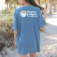 Reading Interventionist Specialist Teacher Phonemes Graphemes And Caffeine Reading Intervention -Adults Classic Fit Short Sleeve Women's Comfort Colors T-Shirt Back Print Blue Jean