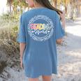 Reading Squad Teacher Reader Librarian Interventionist Team Women's Comfort Colors T-Shirt Back Print Blue Jean
