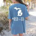 Red For Ed Michigan Teacher Public Education Women's Comfort Colors T-Shirt Back Print Blue Jean Red For Ed Michigan Teacher Public Education Women's Comfort Colors T-Shirt Back Print Blue Jean