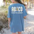 Retro Abcd Teacher Novelty Back To School Teacher Women's Comfort Colors T-Shirt Back Print Blue Jean Retro Abcd Teacher Novelty Back To School Teacher Women's Comfort Colors T-Shirt Back Print Blue Jean