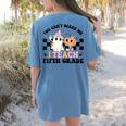 Retro You Can't Scare Me I Teach 5th Grade Teacher Halloween Women's Comfort Colors T-Shirt Back Print Blue Jean Retro You Can't Scare Me I Teach 5th Grade Teacher Halloween Women's Comfort Colors T-Shirt Back Print Blue Jean