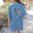 Retro ESL Teacher Teach Multilingual Learners Team Women's Comfort Colors T-Shirt Back Print Blue Jean Retro ESL Teacher Teach Multilingual Learners Team Women's Comfort Colors T-Shirt Back Print Blue Jean