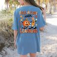 Retro Fall In Love With Learning Autumn Pumpkin Teacher Kids Women's Comfort Colors T-Shirt Back Print Blue Jean Retro Fall In Love With Learning Autumn Pumpkin Teacher Kids Women's Comfort Colors T-Shirt Back Print Blue Jean
