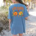 Retro Fall In Love With Learning Autumn Pumpkin Teacher Women's Comfort Colors T-Shirt Back Print Blue Jean Retro Fall In Love With Learning Autumn Pumpkin Teacher Women's Comfort Colors T-Shirt Back Print Blue Jean