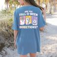 Retro Are You Fall O Ween Directions Teacher Halloween Ghost Women's Comfort Colors T-Shirt Back Print Blue Jean