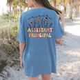 Retro Floral Assistant Principal Shirt For Teachers Day Women's Comfort Colors T-Shirt Back Print Blue Jean Retro Floral Assistant Principal Shirt For Teachers Day Women's Comfort Colors T-Shirt Back Print Blue Jean