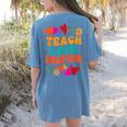 Retro Teach Love Inspire Back To School Teachers Women's Comfort Colors T-Shirt Back Print Blue Jean Retro Teach Love Inspire Back To School Teachers Women's Comfort Colors T-Shirt Back Print Blue Jean