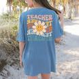 Retro Teacher Daisy Colorful Elementary School Teacher Women's Comfort Colors T-Shirt Back Print Blue Jean Retro Teacher Daisy Colorful Elementary School Teacher Women's Comfort Colors T-Shirt Back Print Blue Jean