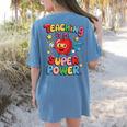 Retro Teaching Is My Superpower Apple Teacher Appreciation Women's Comfort Colors T-Shirt Back Print Blue Jean Retro Teaching Is My Superpower Apple Teacher Appreciation Women's Comfort Colors T-Shirt Back Print Blue Jean