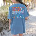 Retro Wildflower Early Intervention Teacher Interventionist Women's Comfort Colors T-Shirt Back Print Blue Jean