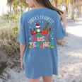 Santa's Favorite Music Teacher Christmas Santa Hat Matching Women's Comfort Colors T-Shirt Back Print Blue Jean Santa's Favorite Music Teacher Christmas Santa Hat Matching Women's Comfort Colors T-Shirt Back Print Blue Jean