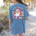 Santa's Favorite Teacher Groovy Christmas Teacher Boys Girls Women's Comfort Colors T-Shirt Back Print Blue Jean Santa's Favorite Teacher Groovy Christmas Teacher Boys Girls Women's Comfort Colors T-Shirt Back Print Blue Jean