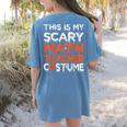 This Is My Scary Math Teacher Costume For Halloween Women's Comfort Colors T-Shirt Back Print Blue Jean This Is My Scary Math Teacher Costume For Halloween Women's Comfort Colors T-Shirt Back Print Blue Jean