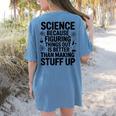 Science Because Figuring Things Out Teacher Scientific Adult Women's Comfort Colors T-Shirt Back Print Blue Jean