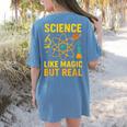 Science Like Magic But Real Nerdy Teacher Women's Comfort Colors T-Shirt Back Print Blue Jean Science Like Magic But Real Nerdy Teacher Women's Comfort Colors T-Shirt Back Print Blue Jean