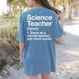 Science Teacher Definition Back To School First Day Women's Comfort Colors T-Shirt Back Print Blue Jean