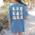 Science Teacher Ghost Laboratory Halloween Teacher Women's Comfort Colors T-Shirt Back Print Blue Jean