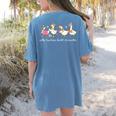 Silly Teachers Build Character Goose Teacher Back To School Women's Comfort Colors T-Shirt Back Print Blue Jean