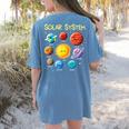 Solar System Cute Face Planets Space Science Teacher School Women's Comfort Colors T-Shirt Back Print Blue Jean Solar System Cute Face Planets Space Science Teacher School Women's Comfort Colors T-Shirt Back Print Blue Jean