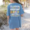 Special Educational Assistant And Sped Teacher Women's Comfort Colors T-Shirt Back Print Blue Jean