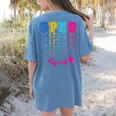 SPED Squad Proud Special Education Para Teacher Colorful Women's Comfort Colors T-Shirt Back Print Blue Jean