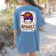 Spooky Paraprofessional Life Halloween Messy Bun Teacher For Men Women Women's Comfort Colors T-Shirt Back Print Blue Jean