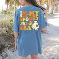 In My Spooky PRE-K Teacher Era Halloween Costume Tee Women's Comfort Colors T-Shirt Back Print Blue Jean