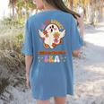 In My Spooky Science Teacher Era Occupational Haunts Women's Comfort Colors T-Shirt Back Print Blue Jean