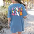 Spooky Teacher Club Halloween Women's Comfort Colors T-Shirt Back Print Blue Jean