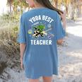 Star Wars Yoda Best Teacher Icons Women's Comfort Colors T-Shirt Back Print Blue Jean