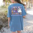 My Students Are Spooktacular Teacher Halloween Vibes Women's Comfort Colors T-Shirt Back Print Blue Jean