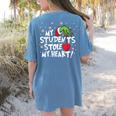 My Students Stole My Heart School Teacher Christmas Men Women Kids Women's Comfort Colors T-Shirt Back Print Blue Jean My Students Stole My Heart School Teacher Christmas Men Women Kids Women's Comfort Colors T-Shirt Back Print Blue Jean