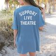 Support Live Theatre Drama Club Actor Actress Drama Teacher Women's Comfort Colors T-Shirt Back Print Blue Jean