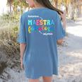 Sustantivo Maestra Fabulosa Adjetivo Spanish Teacher Women's Comfort Colors T-Shirt Back Print Blue Jean