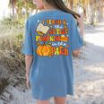 I Teach The Coolest Pumpkins In The Patch Teacher Halloween Women's Comfort Colors T-Shirt Back Print Blue Jean I Teach The Coolest Pumpkins In The Patch Teacher Halloween Women's Comfort Colors T-Shirt Back Print Blue Jean