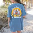 I Teach The Cutest Bees In The Beehive Teachers Day Women's Comfort Colors T-Shirt Back Print Blue Jean