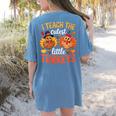 I Teach The Cutest Little Turkeys Teacher Thanksgiving Women's Comfort Colors T-Shirt Back Print Blue Jean I Teach The Cutest Little Turkeys Teacher Thanksgiving Women's Comfort Colors T-Shirt Back Print Blue Jean
