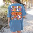 I Teach The Cutest Pumpkins Halloween Fall Teacher Women Women's Comfort Colors T-Shirt Back Print Blue Jean I Teach The Cutest Pumpkins Halloween Fall Teacher Women Women's Comfort Colors T-Shirt Back Print Blue Jean