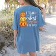 I Teach The Cutest Pumpkins In The Patch Fall Autumn Teacher Women's Comfort Colors T-Shirt Back Print Blue Jean I Teach The Cutest Pumpkins In The Patch Fall Autumn Teacher Women's Comfort Colors T-Shirt Back Print Blue Jean