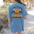 I Teach The Cutest Pumpkins In The Patch Groovy Teacher Fall Women's Comfort Colors T-Shirt Back Print Blue Jean I Teach The Cutest Pumpkins In The Patch Groovy Teacher Fall Women's Comfort Colors T-Shirt Back Print Blue Jean