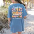 I Teach The Cutest Pumpkins In The Patch Teacher Retro Women's Comfort Colors T-Shirt Back Print Blue Jean I Teach The Cutest Pumpkins In The Patch Teacher Retro Women's Comfort Colors T-Shirt Back Print Blue Jean