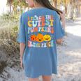 I Teach The Cutest Pumpkins In The Patch Teacher Women's Comfort Colors T-Shirt Back Print Blue Jean