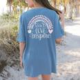 Teach Love Inspire Teacher Women's Comfort Colors T-Shirt Back Print Blue Jean Teach Love Inspire Teacher Women's Comfort Colors T-Shirt Back Print Blue Jean
