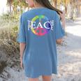 Teach Peace For Teachers And Educators Counselor Women's Comfort Colors T-Shirt Back Print Blue Jean Teach Peace For Teachers And Educators Counselor Women's Comfort Colors T-Shirt Back Print Blue Jean
